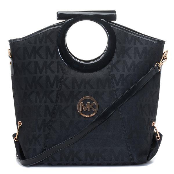 michael kors monogram signatur lerret koblinger svart Kjøpe Billig Poser rukdw